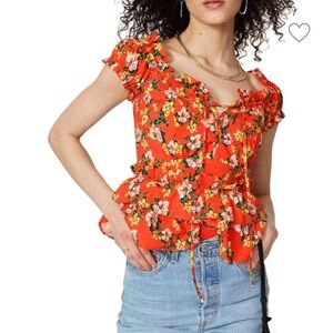 MARISSA WEBB Magnolia Ruffle Blouse‎ Floral